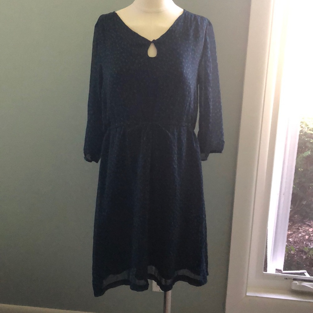 Navy and green Tunic Dress Size M